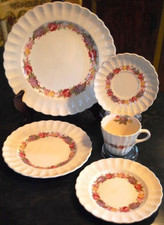 Vtg Set 3 SPODE ROSE BRIAR 5 Piece Place Sett...
