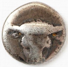 Silber Triobol 2,46 g Griechenland Phokis ca. 457 - 446 v. Chr. Stierkopf vzgl.