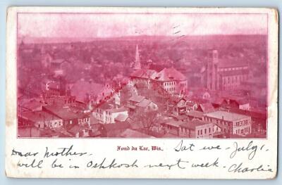Fond Du Lac Wisconsin WI Postcard Bird's Eye View Of Residence Section 1905