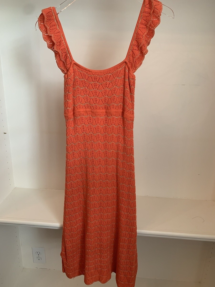 milly crochet dress Crochet Midi Cover-Up Dress in Pink
