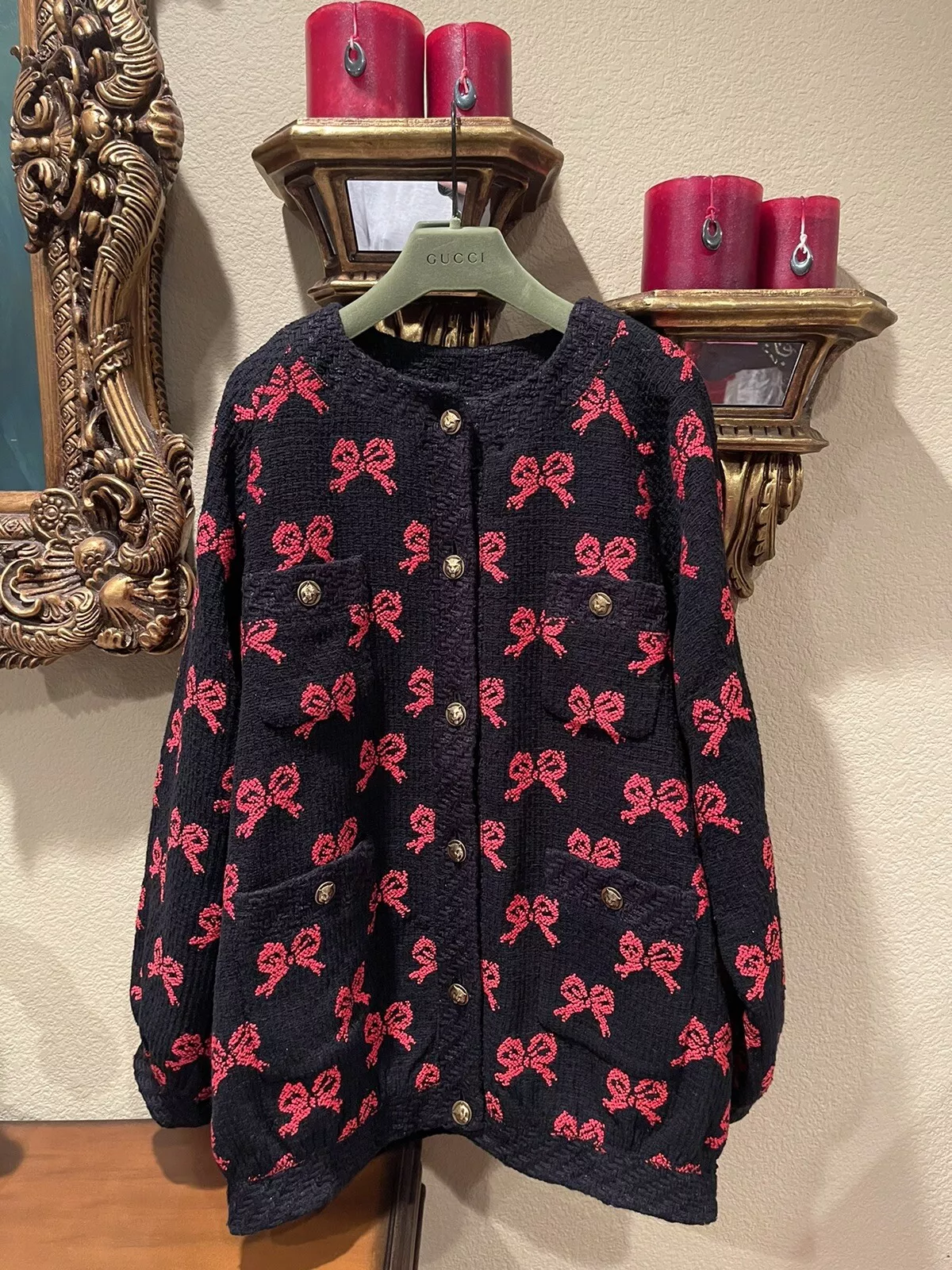 Manteau imprimé arc en tweed 100 % authentique GUCCI Runway + taille de taxe : 40