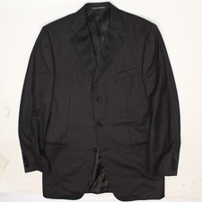 Ermenegildo Zegna Su Misura Mens Tuxedo Jacket 42L Solid Black 3 Button Coat