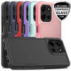 For Moto G Play 2026 Phone Case Heavy-Duty Tough Dual Layer Cover+Tempered Glass