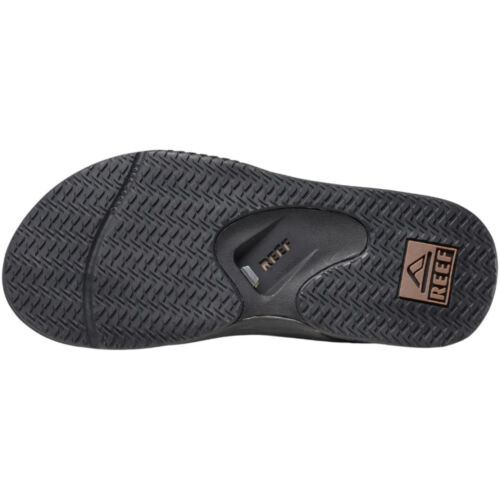 Reef Fanning Mens Flip Flops All Black - Brown NEW Air Heel Bottle Opener Surf - Picture 3 of 4