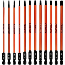 LOZAGU 12Pcs Long Torx Bit Set 6-Inch 152mm T7 to T40 Magnetic Security Tampe...