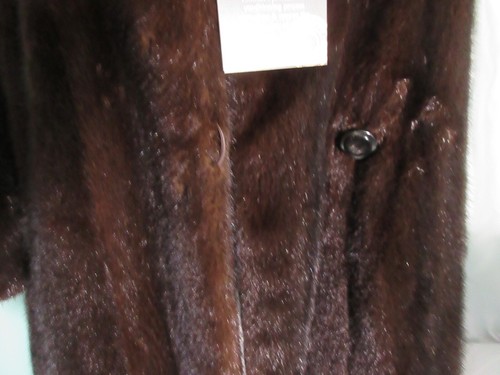 Vintage Mahogany Male Mink Fur Coat by Zinman Furs Ladies Size Large 3/4 Length - Picture 9 of 12