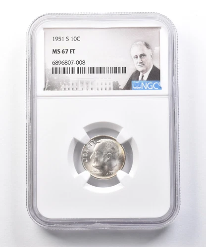 1951-S Roosevelt Dime MS67 FT NGC *3881