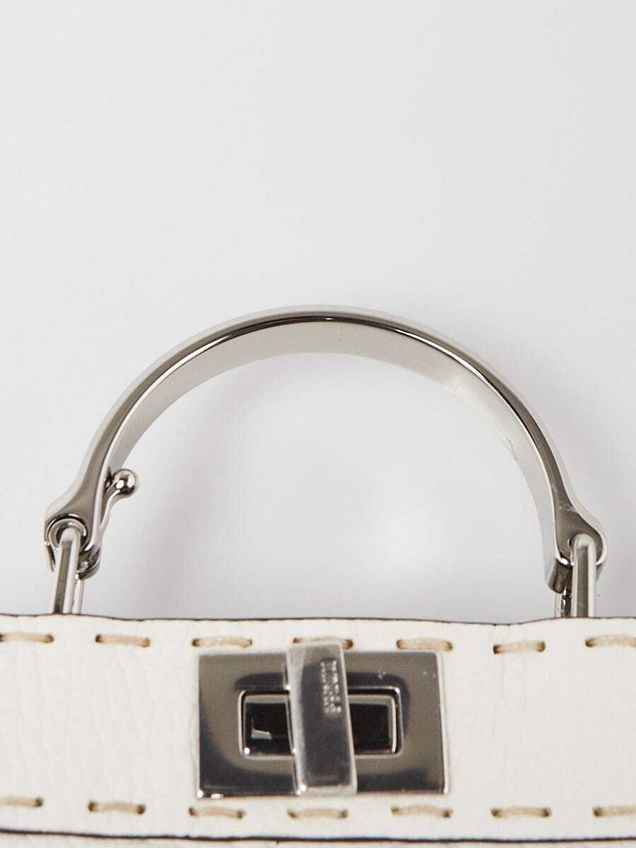 Fendi White Selleria Leather/Snakeskin Nano Peekaboo Maxi Fendi White Selleria Leather/Snakeskin Nano Peekaboo Maxi
