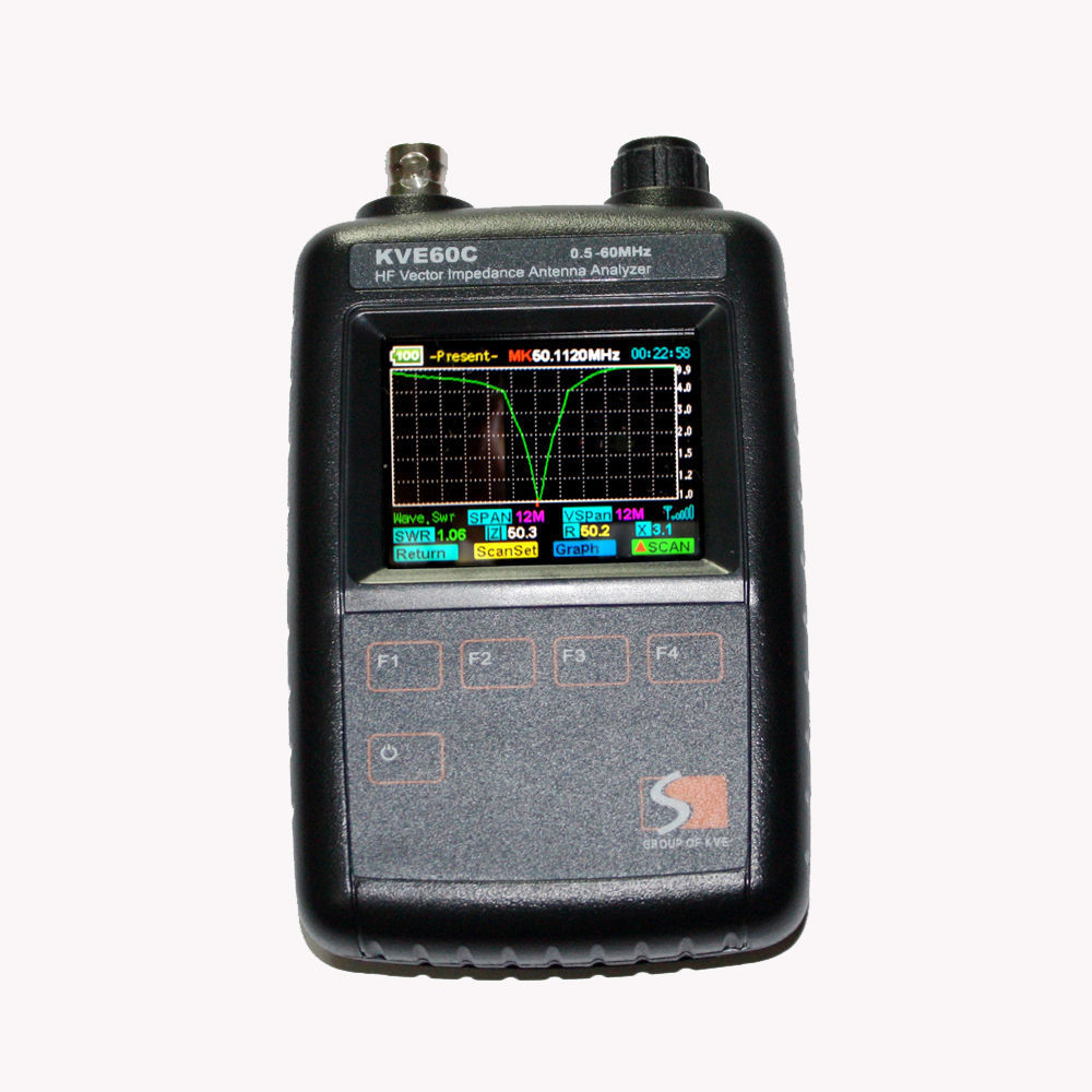 KVE-60C Antenna Analyzer 0.5-60MHz HF Vector Impedance Graphical