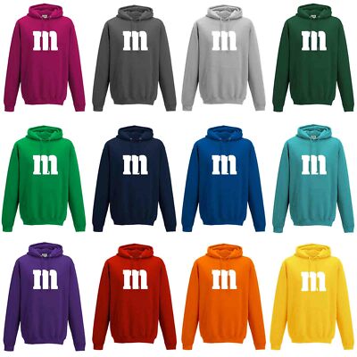 Hoodie M&M Schoko-Linse Gruppenkostüm Karneval Fasching 14 Farben Herren XS-5XL