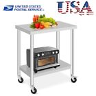 Commercial Stainless Steel Table with Caster Wheels Food Prep Table for Kitchen
