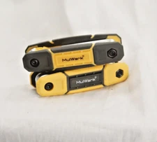 2- Mulwark foldable hex key sets, 9SAE (5/64-1/4), 8metric (1.5-8), yellow/black