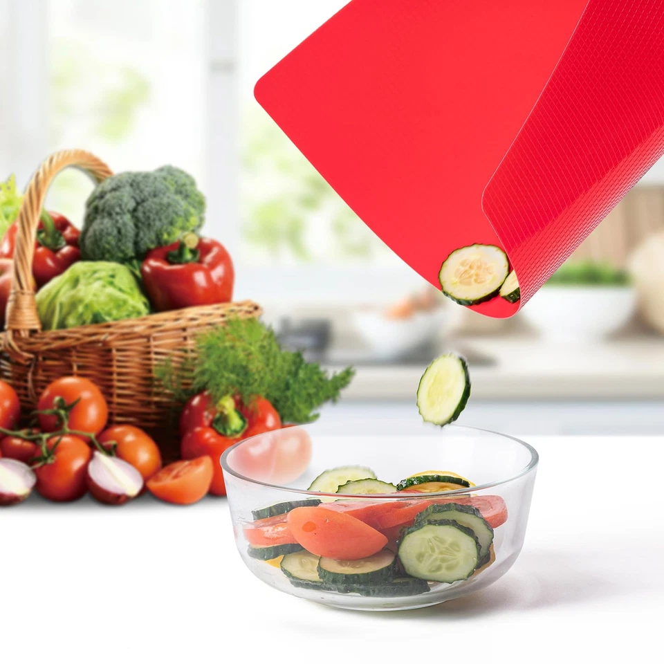 Гибкие пластиковые коврики для разделочной доски с значками продуктов питания 5 шт., резка без бисфенола А-- - Изображение 4 из 4