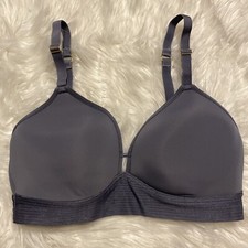 Lively 34D Bra Gray Wireless Lightly Lined J-Hook Back Closure Stretch