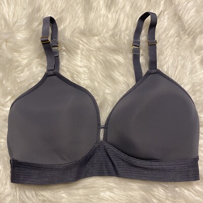 Lively 34D Bra Gray Wireless Lightly Lined J-Hook Back Closure