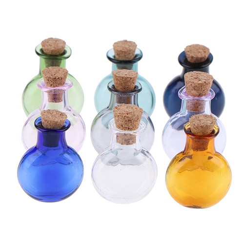 2Pcs Mini Glass Bottles Wishing Bottle with Corks Tiny Jars Vials Storage Bot WE - Picture 8 of 21