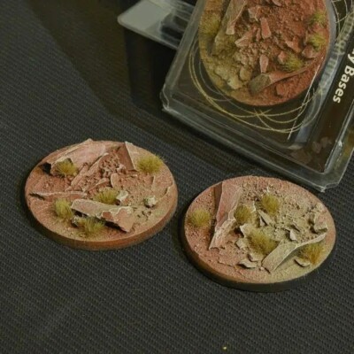 Badlands Bases Round 60mm (x2) - Battlefield Ready - Gamers Grass