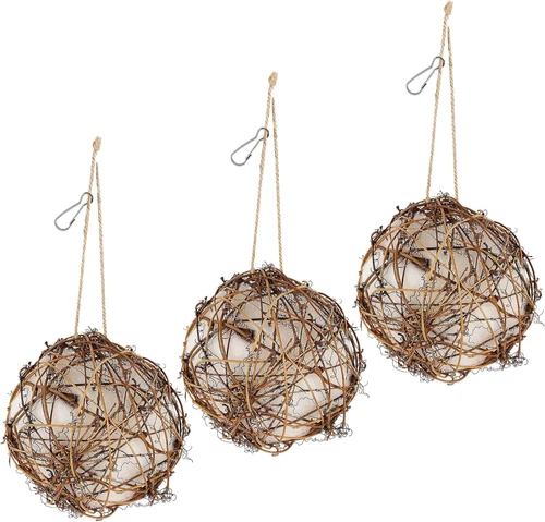 Winemana Set of 3 Globe Hummingbird Nesters, Full of Bird Nesting Materials - Picture 1 of 5
