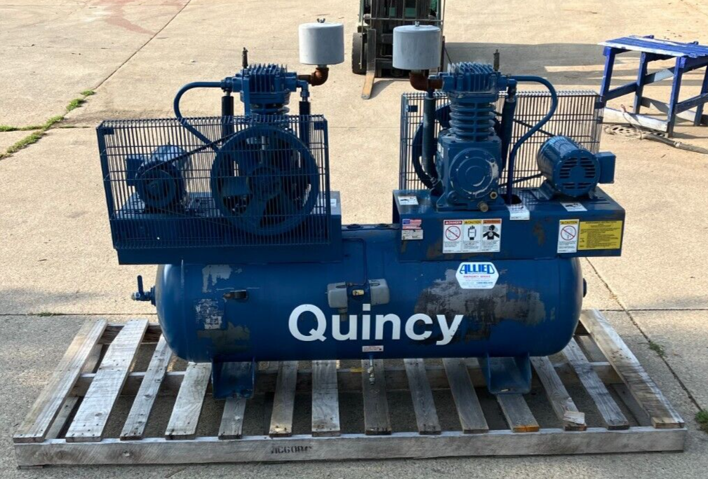 AIR COMPRESSOR QUINCY DUAL STAGE, 2 UNITS 3 HP QT-5, 135 PSI, 80