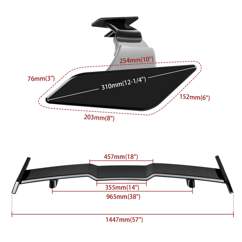 Alerón trasero con tornillo para Chevy Cruze LS LT 2010-2019 sedán 57" Foto 2 de 4
