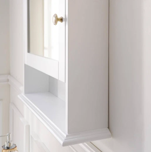 WELLFOR 24 дюйма W x 34 дюйма H средний прямоугольный белый деревянный шкаф ручной работы 🔷 - Изображение 4 из 4