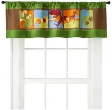 Circo Roar 'n Stomp Dinosaur Dino Window Valance 59 x 14.5" EUC
