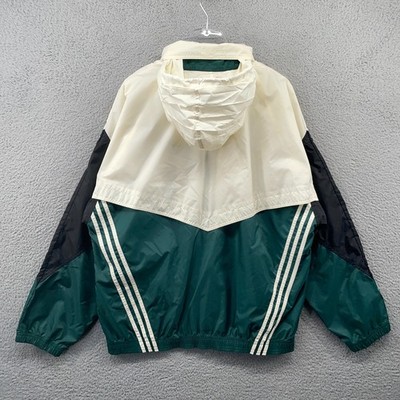 Vintage Adidas Jacket Mens Large Green Black Colorblock Nylon G