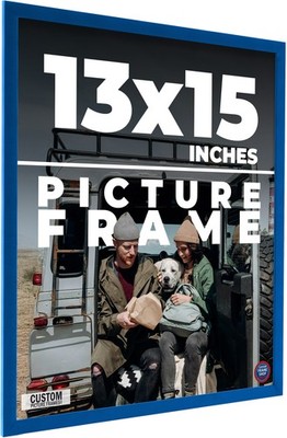 13x15 Frame Blue Solid Wood Picture Frame Width 0.75 Inches | Interior Frame Dep