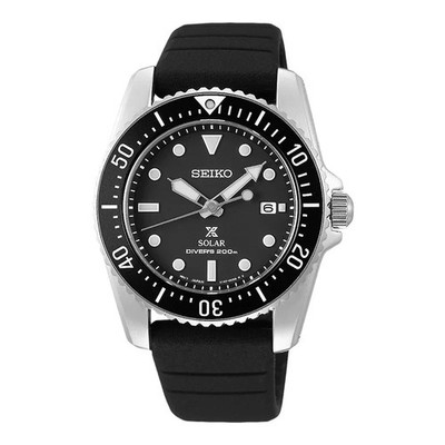 Seiko Prospex Sea SNE573P1  Black Dial Black Rubber Strap Solar Movement 200M