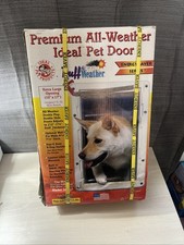 Ideal Pet Products All Climate Large Pet Dog Door Grey 10 in. X 17 in. New