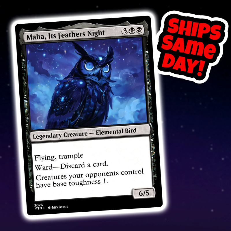 Maha Its Feathers Night - Custom Art Magic: The Gathering Playtest Card