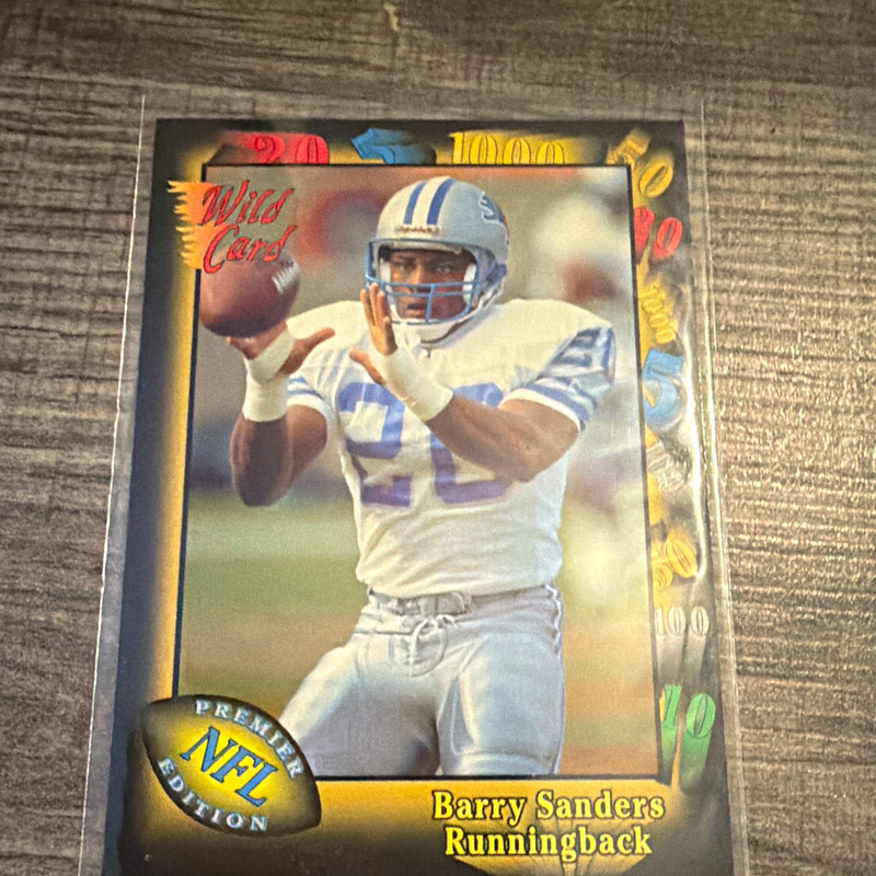 1991 Wild Card Barry Sanders #89 Detroit Lions NFL Premier Edition Card
