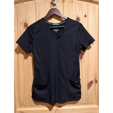 HH Works by Healing Hands Black V-Neck Scrub Top XS 2500 Medical Nursing Shirt