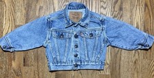 Vintage Little LEVI STRAUSS Jacket Orange Tab Denim Size 2T USA Cotton 72027