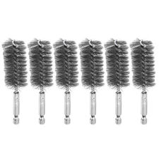 6Pcs 304 Stainless Steel Bore Brush 25mm Dia 4" Cleaning Twisted Wire Brush