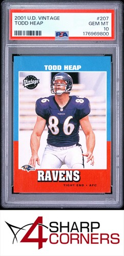 2001 UPPER DECK VINTAGE #207 TODD HEAP RC RAVENS POP 4 PSA 10