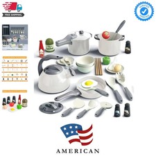 32Pcs Kids Play Kitchen Toys Set, Toddlers Pretend Cooking Playset Acccessori...
