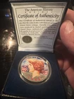 1922 Colorized Lady Liberty Peace Silver Dollar. Beautiful Coin