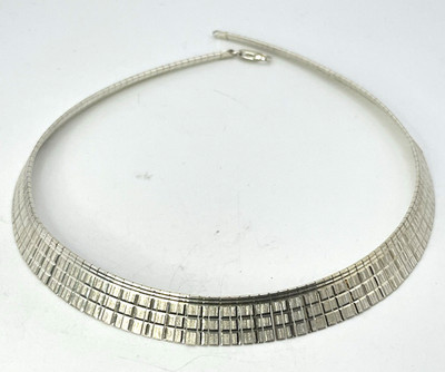 Upscale CLEOPATRA BIB 18 '' NECKLACE 925 Solid Sterling Silver ITALY Posh Sparkle