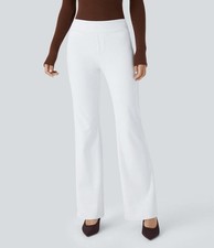 NWT Halara Flex  Mid Rise Pocket Work White Pants Size Large