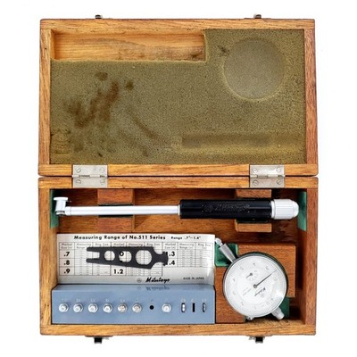 Mitutoyo 511-104 Dial Bore Gage .700''-1.400'' w/ 2923 .0001'' Indicator w/ Anvils