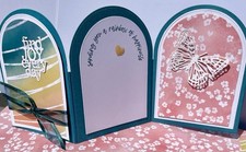 4 Stampin' Up Card Kit Happiness Joy 3 Fold Arch Panel PAINTED ILLUSIONS DIY