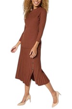 Nina Leonard Women's 2pc Sweater Knit Top and Skirt Set Cappuccino