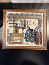 Vintage"GOLF ACCESSOARIES" 3D Wood Shadow Box: Wall Hanging, Home Decor,15x14x3"