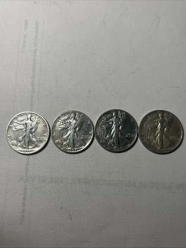 Lot of 4 VF Silver Walking Liberty Mixed Dates