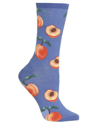 Womens Hot Sox Peaches Novelty Socks Blue 047852247962 Fresh Fruit HO002763DSW