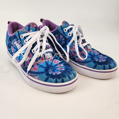 Heelys Pro 20 Tie Dye Rainbow Skate Shoe Sneaker Youths Sz Colorful