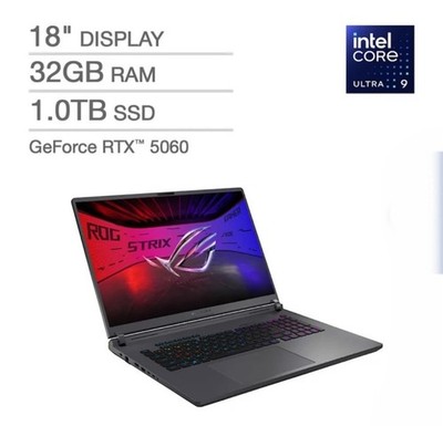 ASUS ROG Strix G18 18'' 2.5K 240Hz Ultra 9 275HX 32GB 1TB RTX 5070 W11H
