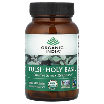 Organic India Tulsi-Holy Basil 90 Veggie Caps Gluten-Free, Kosher, Organic|