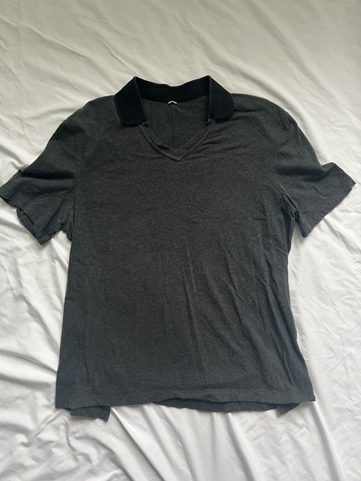 Bundle Two Kit And Ace Polo Shirts, V-Neck Size Medium Gray/Black Cream/Grey image 2